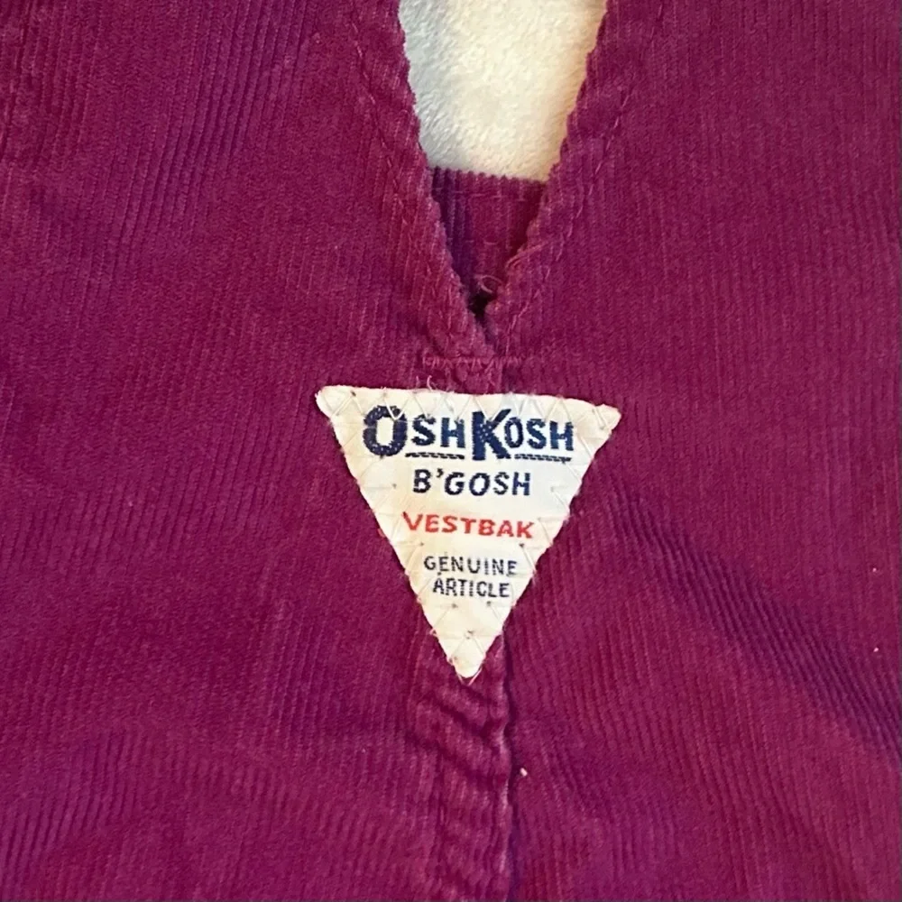 Vintage OshKosh B'Gosh Vestbak Corduroy USA Overalls 3T Fuchsia Toddler Girl